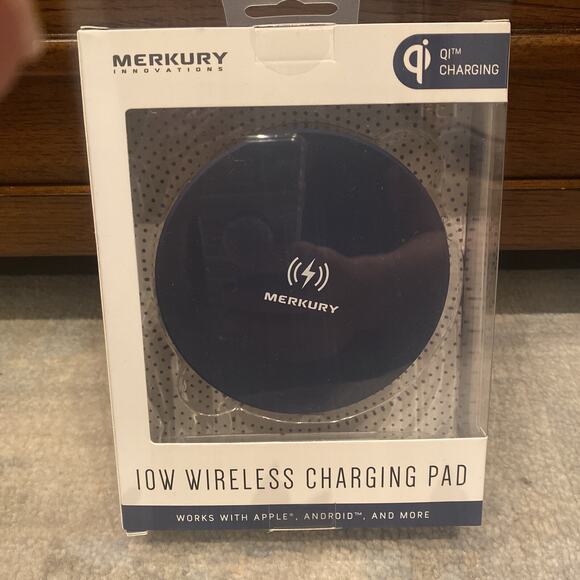 Mercury Merkury Wireless Charging Pad Black Apple Android 10W Fast Charging New - Picture 2 of 4